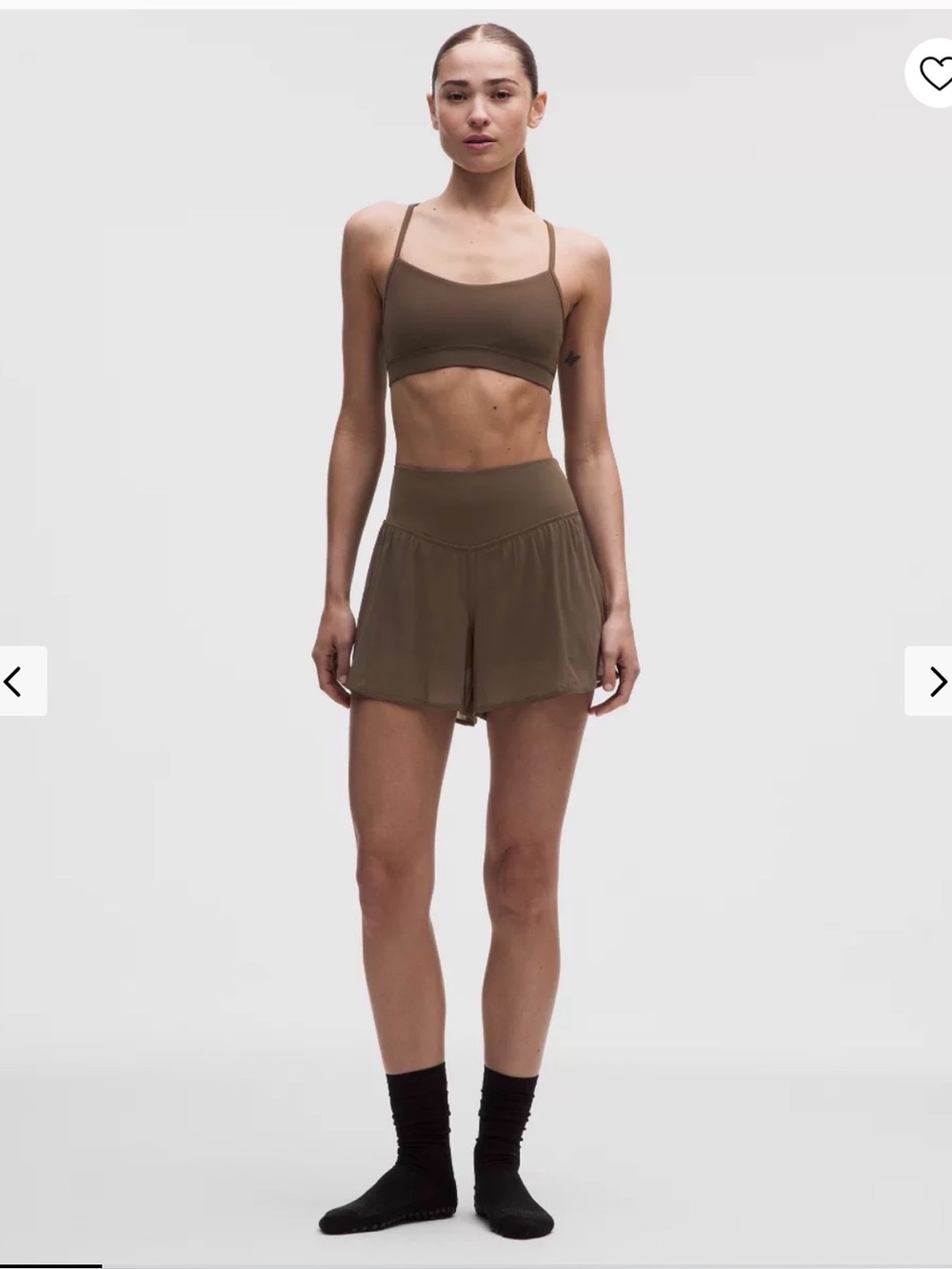 Lululemon Nulu and Mesh high-rise studio shorts 3.5” in walnut crunch NWOT